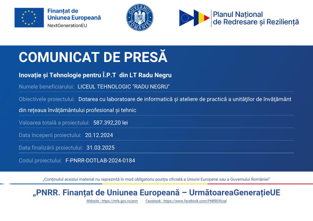 Comunicat de presa retele sociale